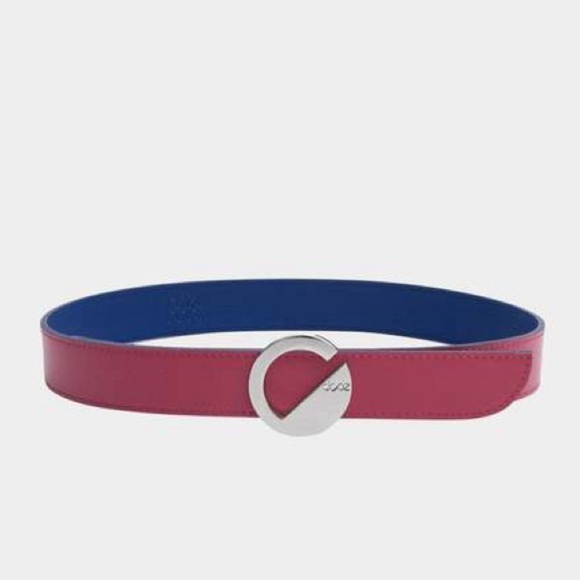 DOOZ Italian Leather  Duo Belt - Reversible Cobalt/Burgundy main image 8